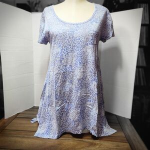Fresh Produce Scoop Neck SS Blouse Blue Md